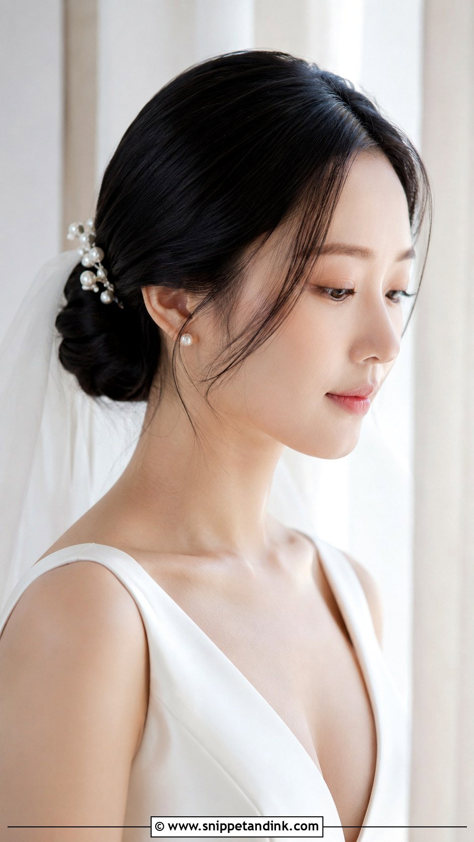 Korean Chignon Bridal Style - Snippet and Ink - 25 Asian Wedding Hairstyles
