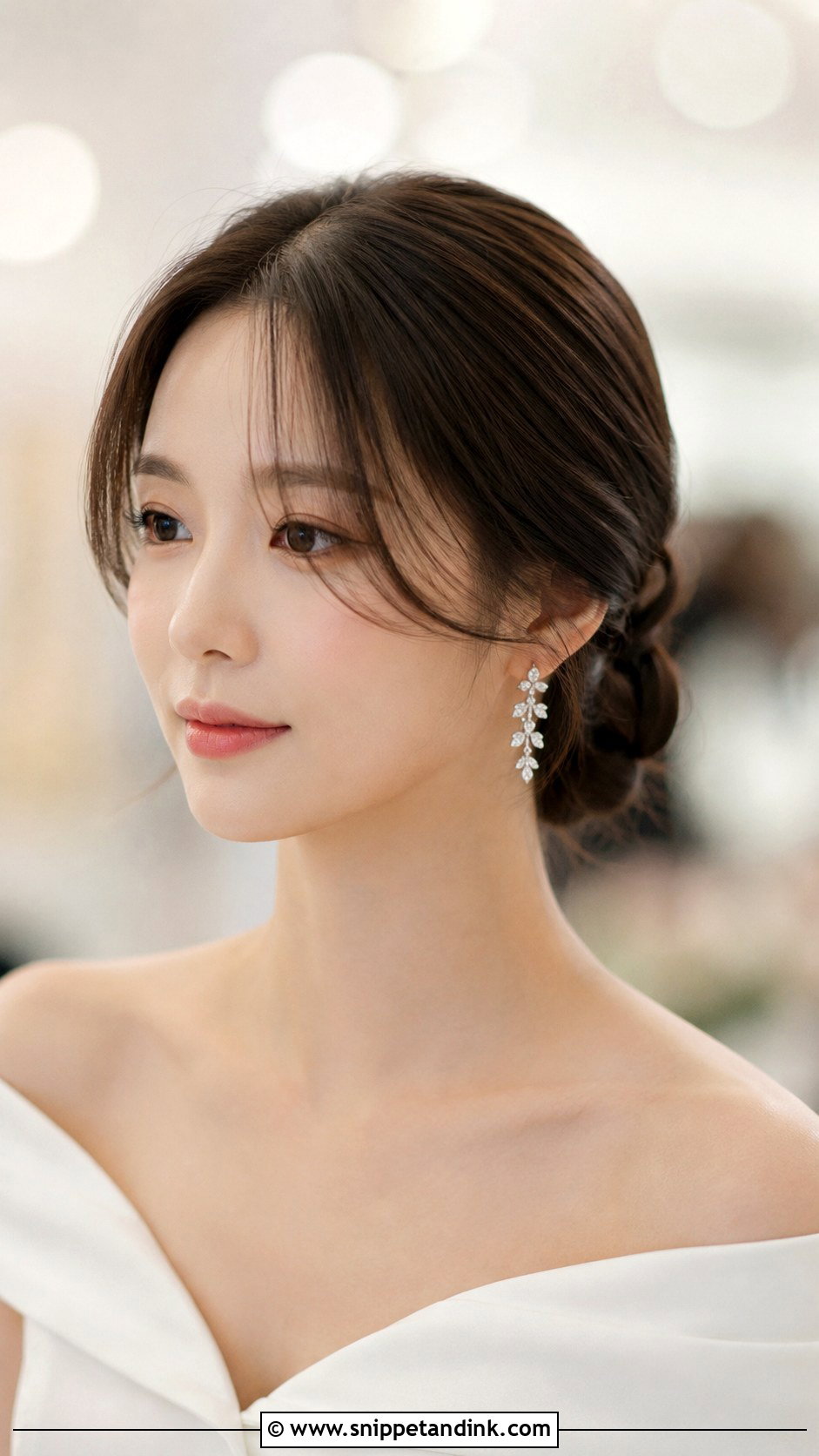 Korean Curtain Bangs Updo - Snippet and Ink - 20 Korean Wedding Hairstyles