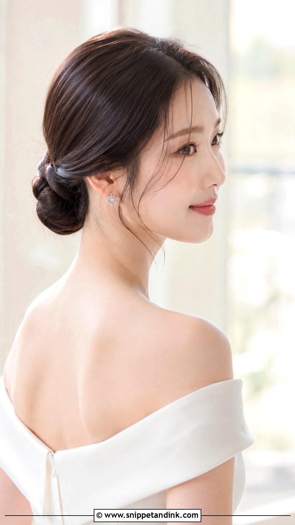 Korean Low Bun Updo - Snippet and Ink - 20 Korean Wedding Hairstyles