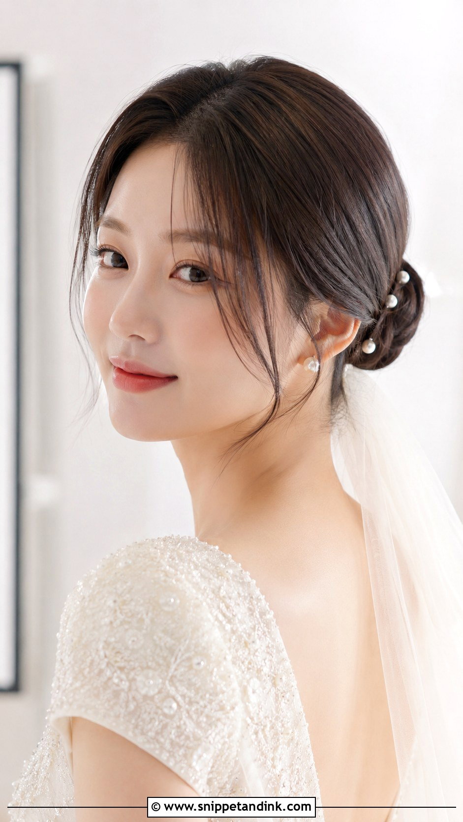 Korean Low Bun Wedding Hairstyle - Snippet and Ink - 20 Korean Wedding Hairstyle Ideas