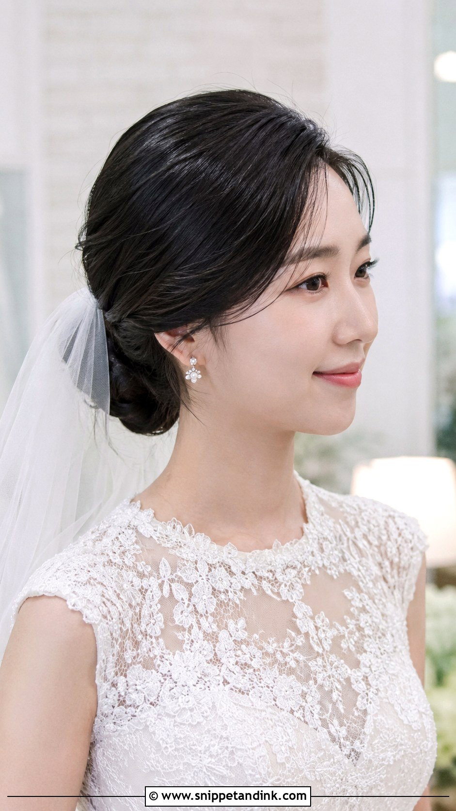 Korean Low Chignon Wedding Hairstyle - Snippet and Ink - 20 Korean Wedding Hairstyle Ideas