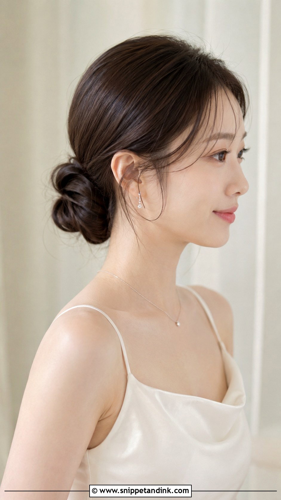 Korean Low Knotted Bun - Snippet and Ink - 20 Korean Wedding Hairstyles