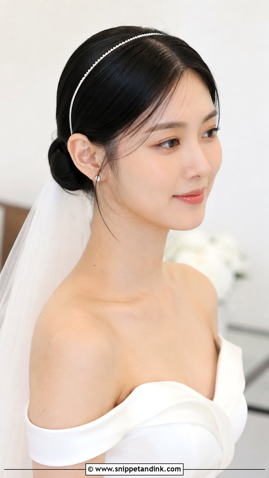 Korean Minimalist Sleek Bridal Hair - Snippet and Ink - 25 Korean Bridal Hair Ideas