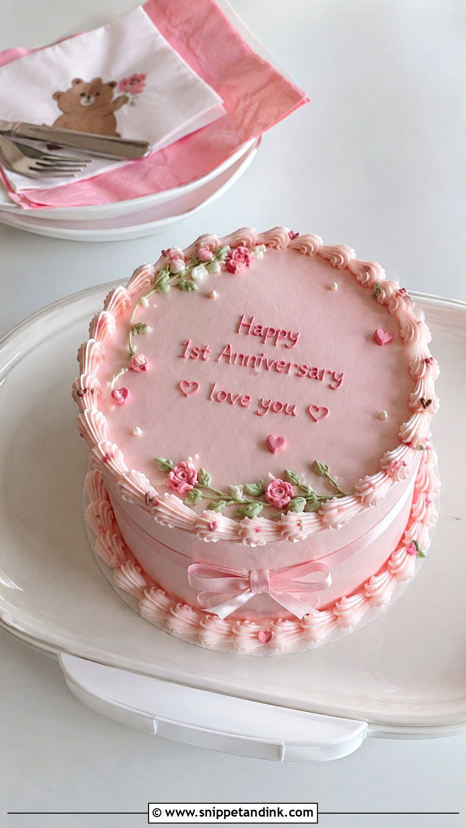Korean Style Anniversary Cake - Snippet and Ink - 20 Anniversary Couple Cake Design Ideas