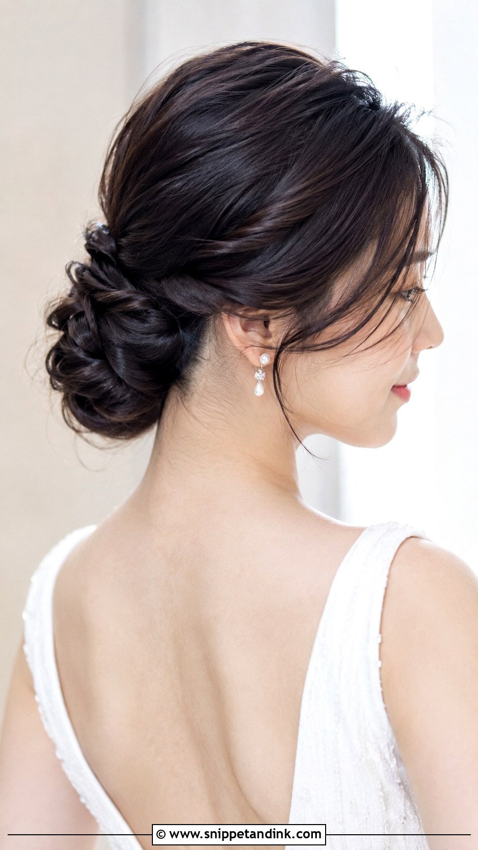 Korean Twisted Low Bun - Snippet and Ink - 20 Korean Wedding Hairstyles