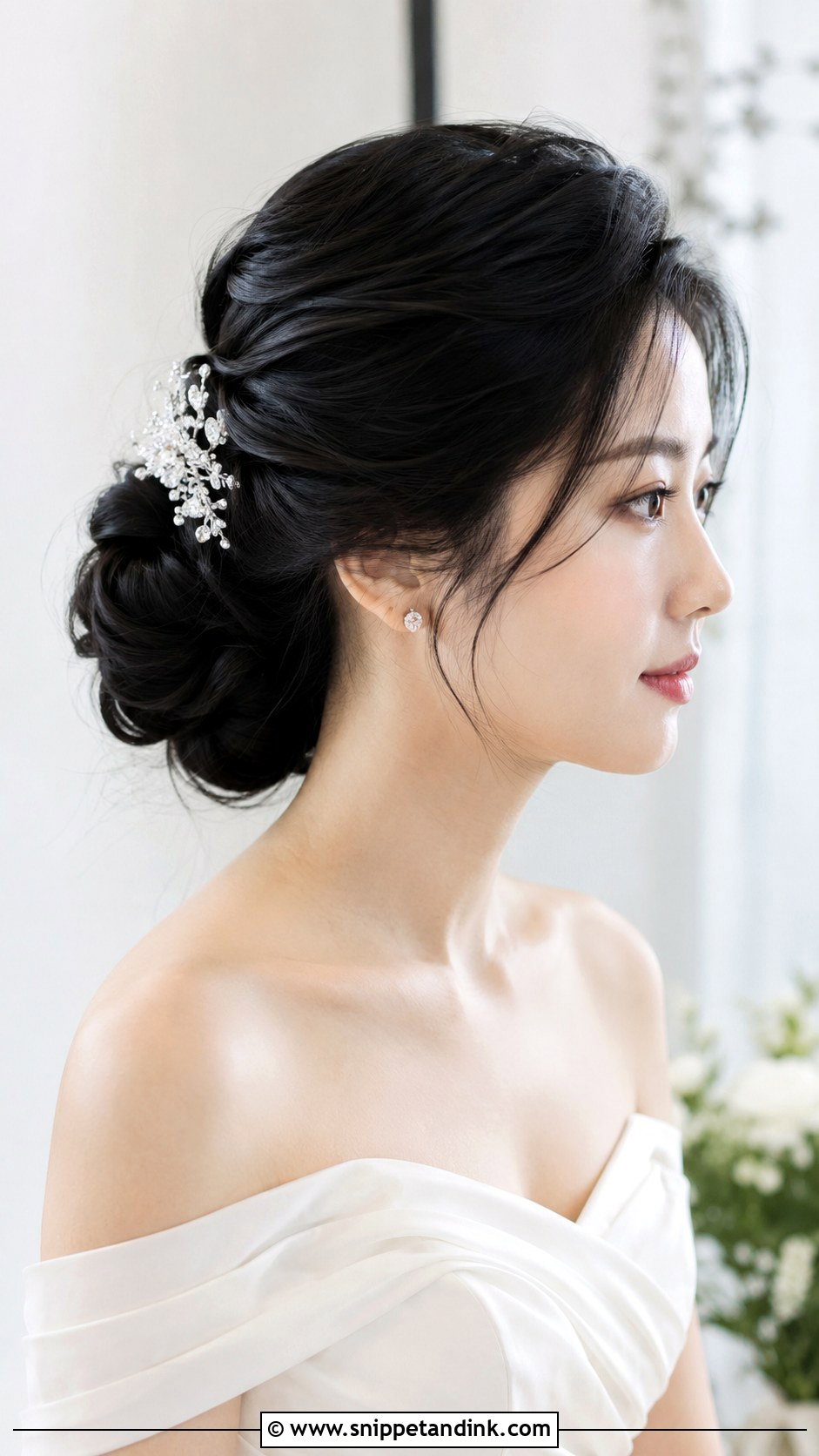 Korean Twisted Updo Wedding Hairstyle - Snippet and Ink - 20 Korean Wedding Hairstyle Ideas