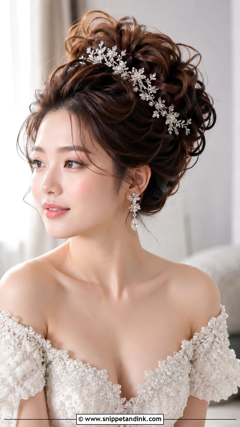 Korean Voluminous Curled Updo - Snippet and Ink - 25 Korean Bridal Hair Ideas
