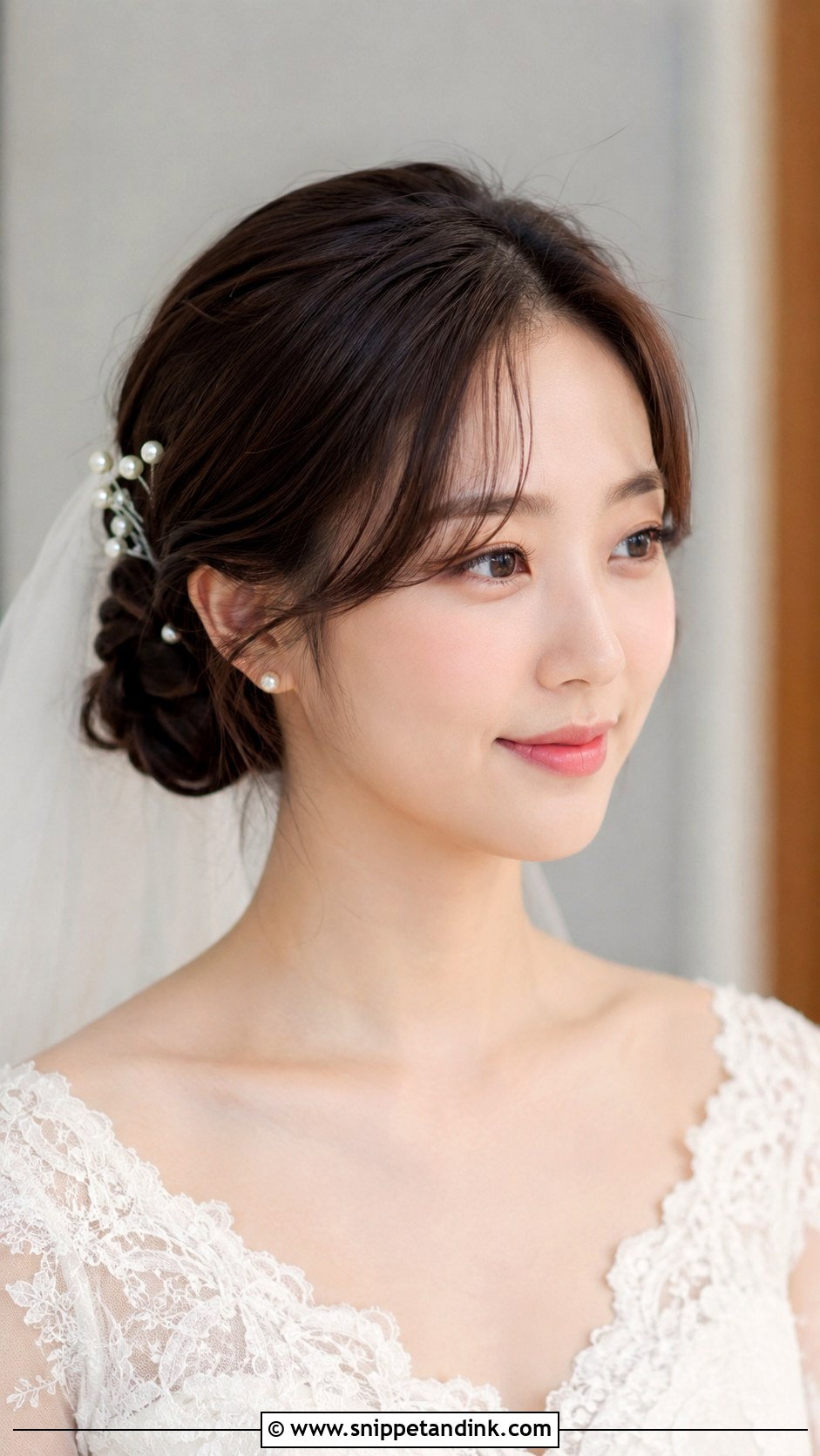 Korean Wedding Hairstyle With Curtain Bangs - Snippet and Ink - 20 Korean Wedding Hairstyle Ideas