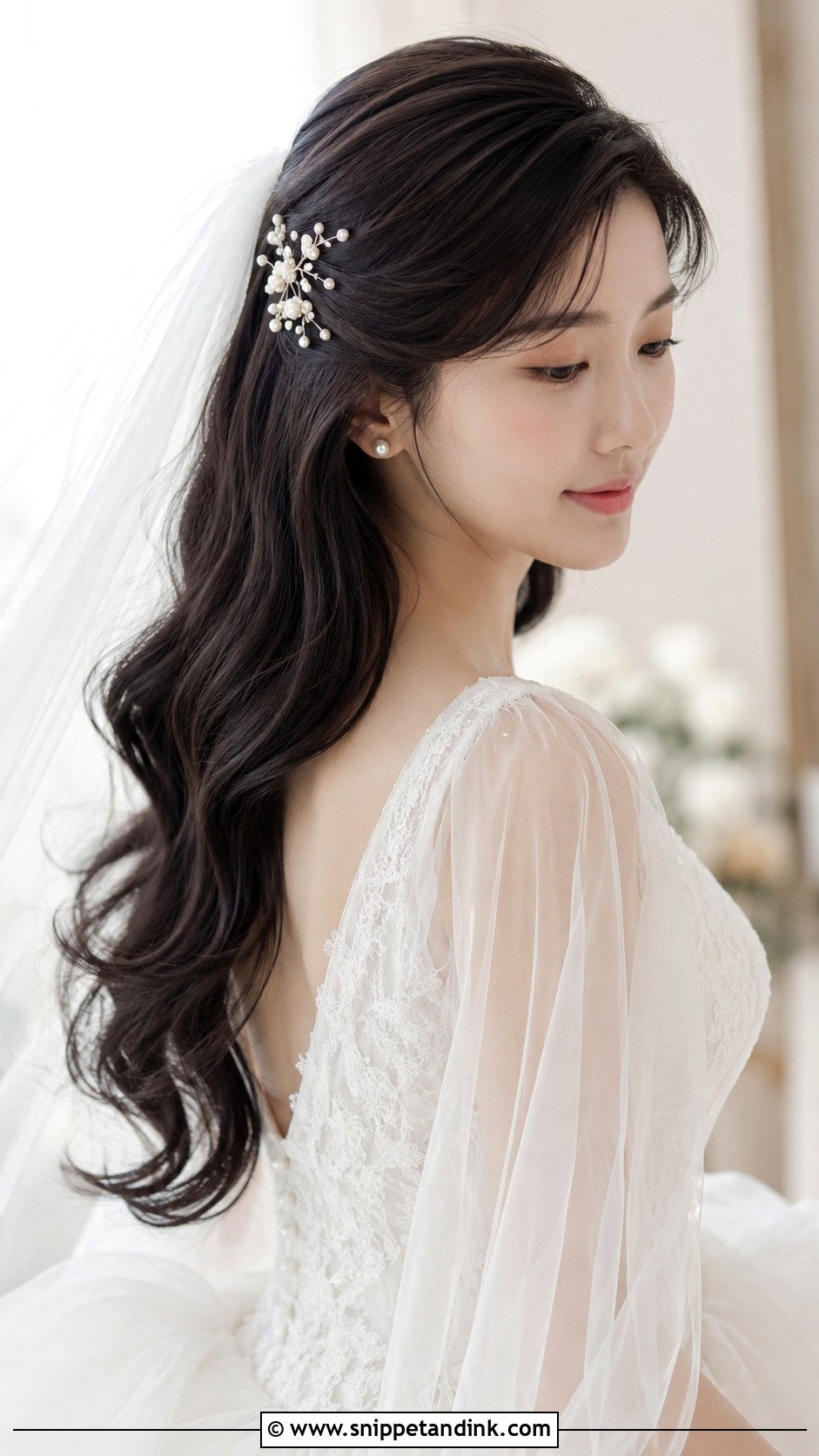 Korean Wedding Hairstyle With Loose Waves - Snippet and Ink - 20 Korean Wedding Hairstyle Ideas