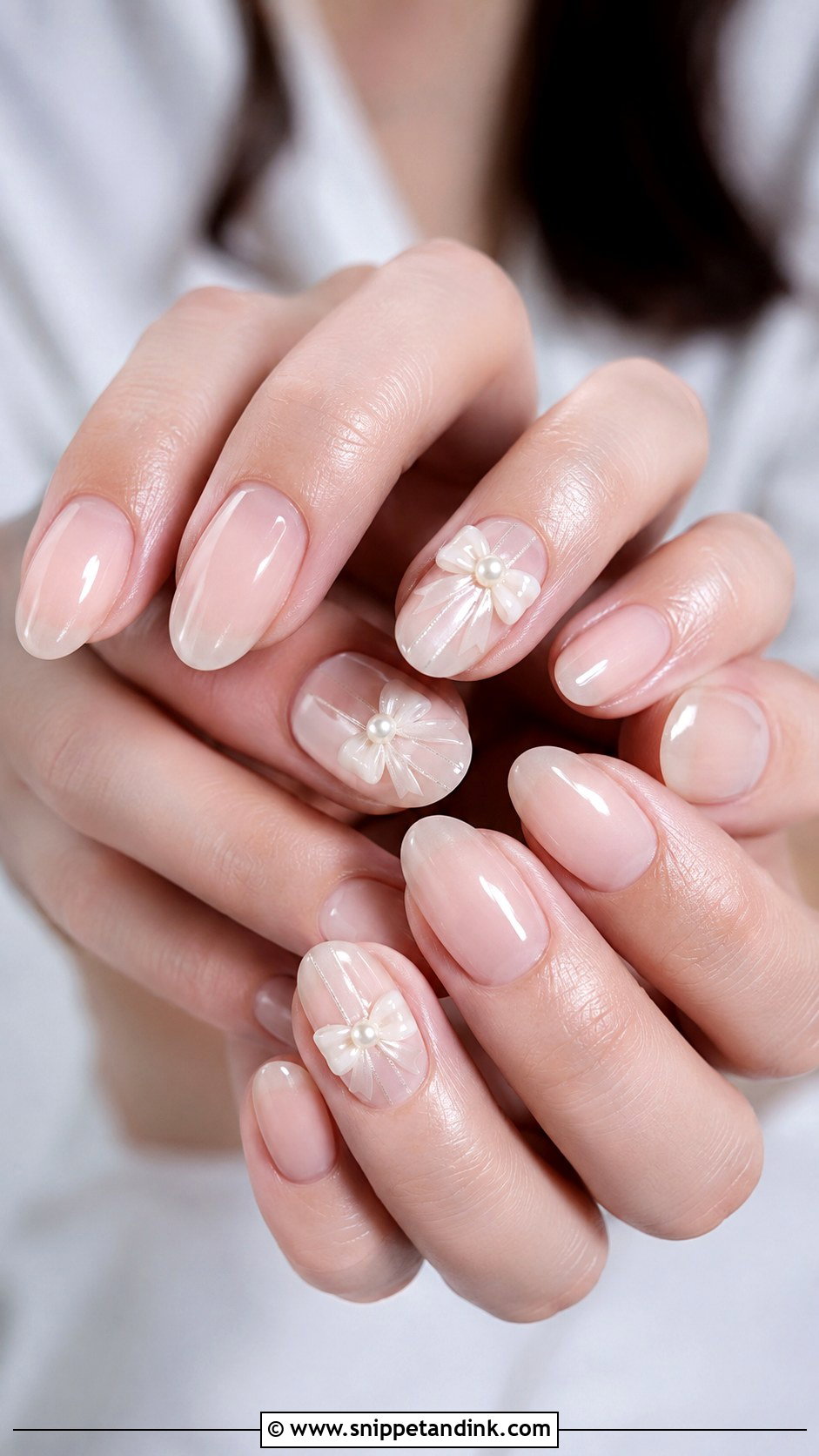 Korean Wedding Nails With Ivory Ribbon Art - Snippet and Ink - 20 Korean Wedding Nails