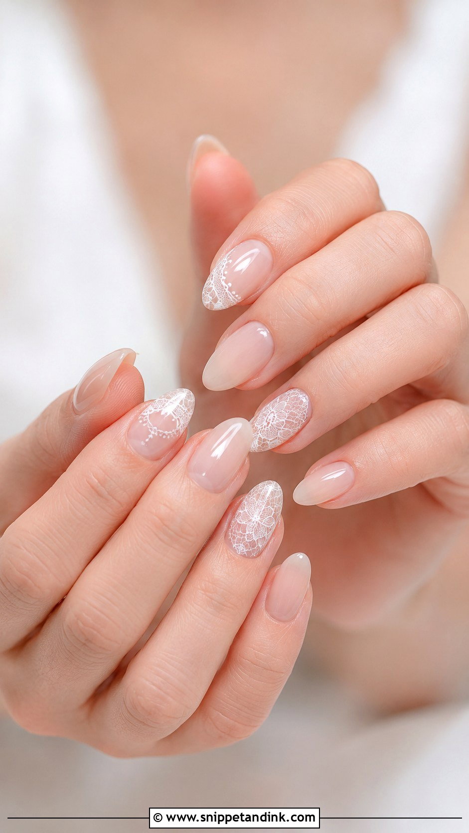 Korean Wedding Nails With Lace Nail Art - Snippet and Ink - 20 Korean Wedding Nails