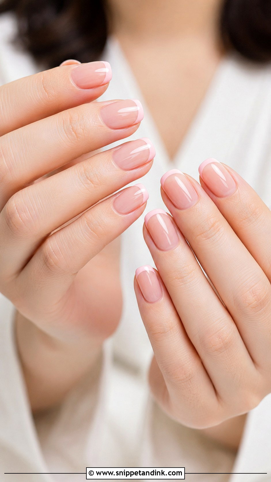 Korean Wedding Nails With Pink French Tips - Snippet and Ink - 20 Korean Wedding Nails