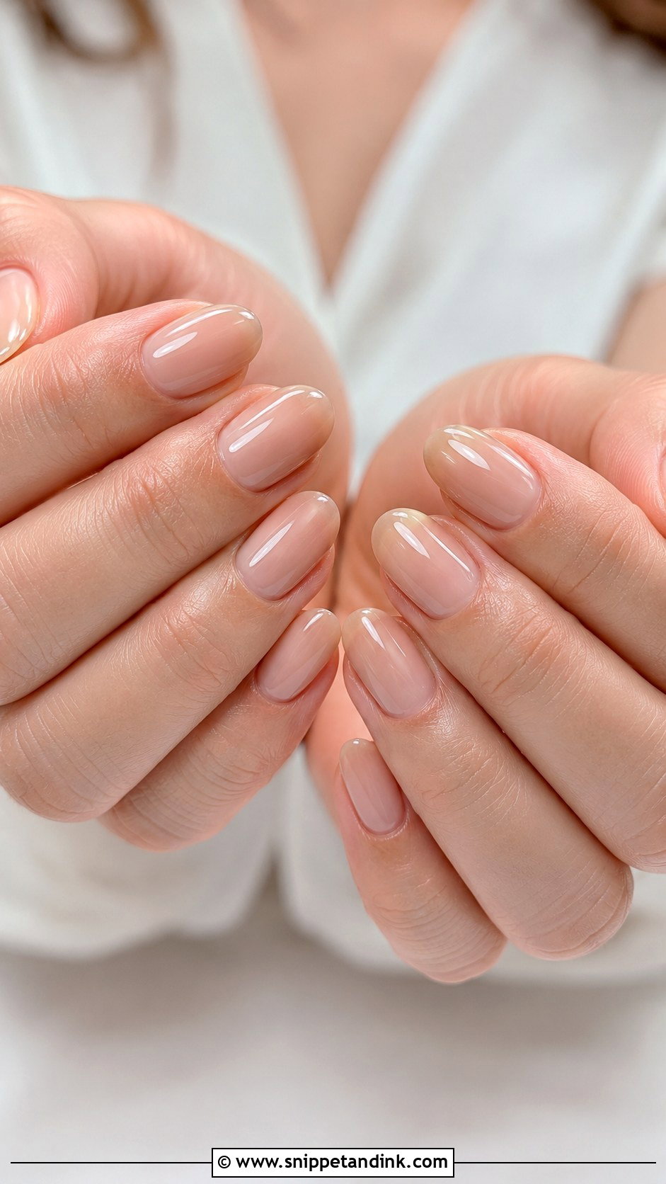 Korean Wedding Nails With Sheer Beige Gel - Snippet and Ink - 20 Korean Wedding Nails
