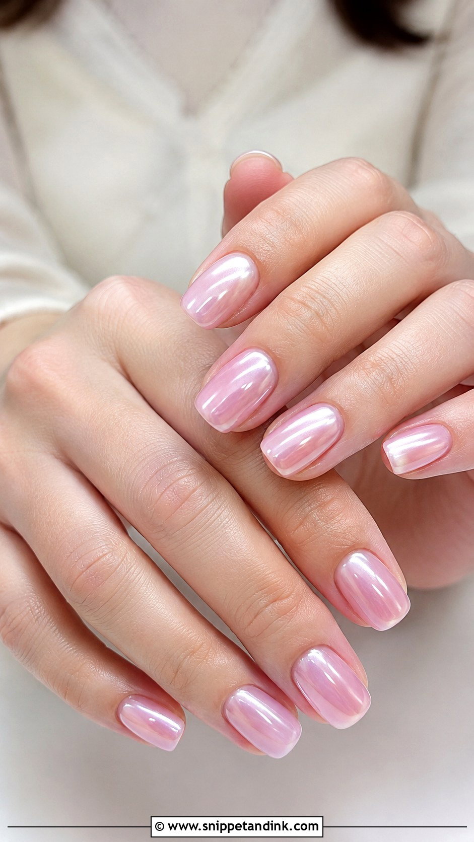 Korean Wedding Nails With Soft Pink Chrome - Snippet and Ink - 20 Korean Wedding Nails