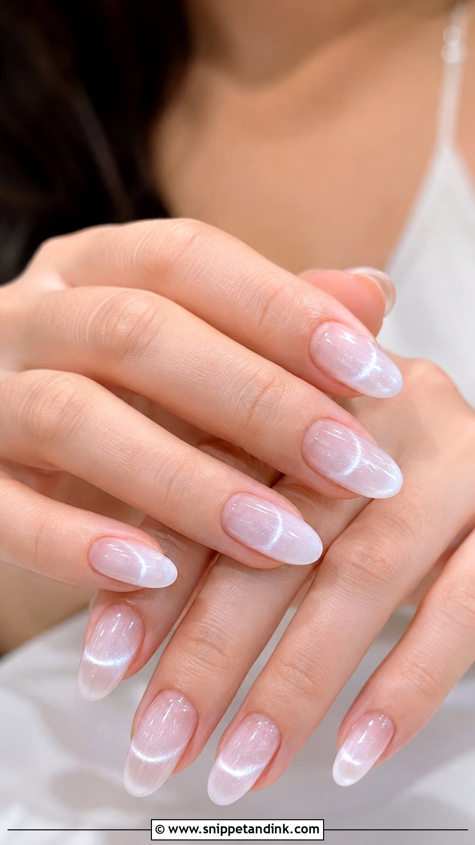 Korean Wedding Nails With White Cat Eye Gel - Snippet and Ink - 20 Korean Wedding Nails