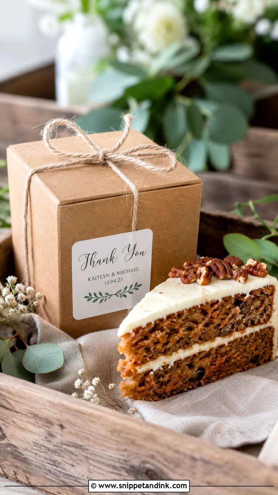 Kraft Wedding Cake Favor Box - Snippet and Ink - 20 Wedding Cake Favor Boxes