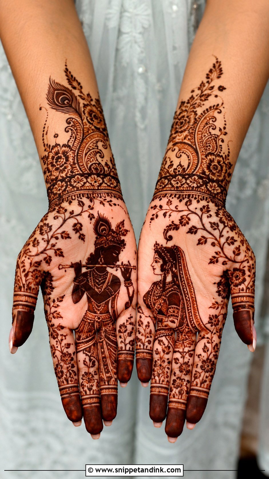 Krishna Engagement Mehndi Design - Snippet and Ink - 30 Krishna Mehndi Designs