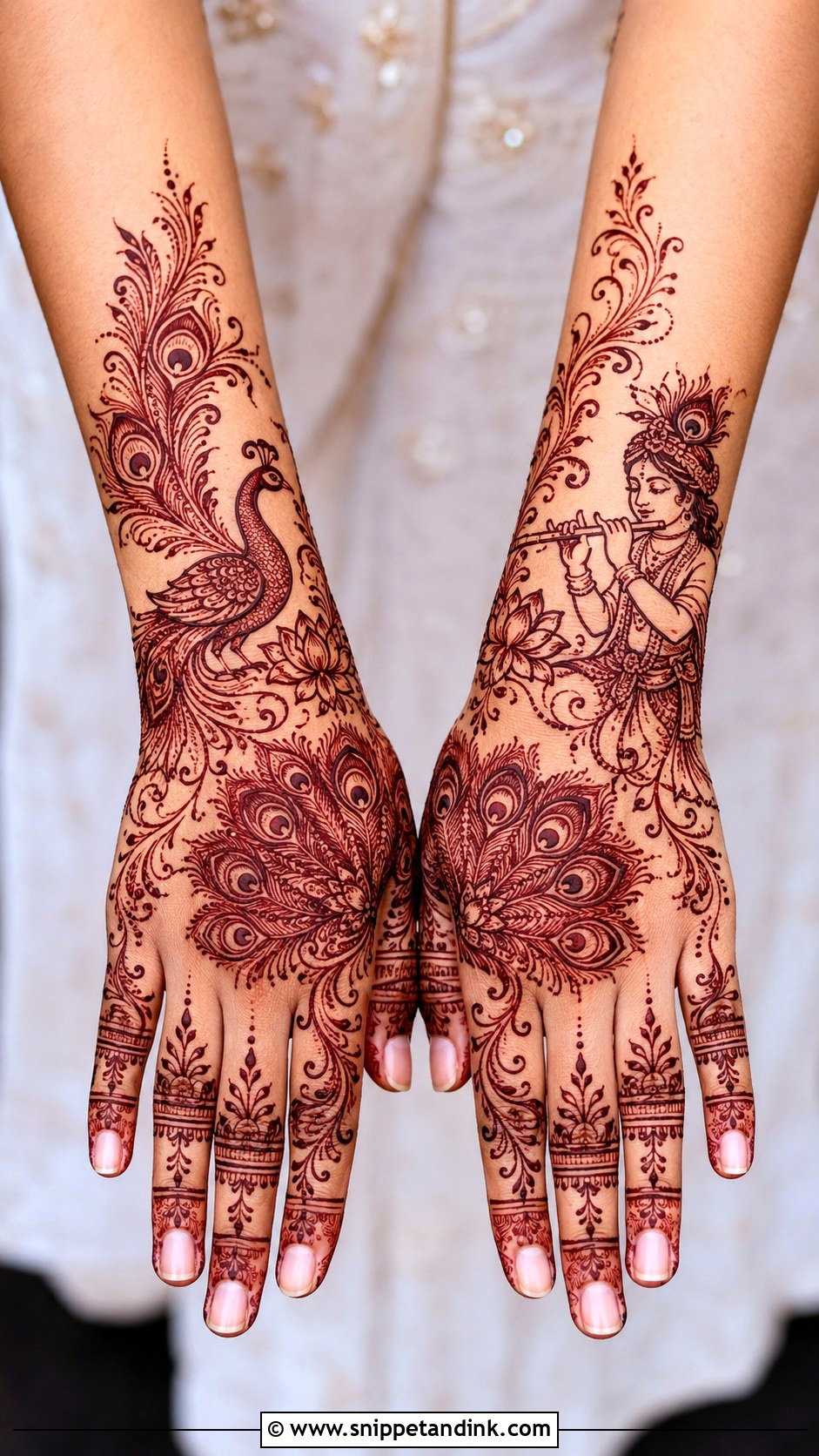 Krishna Indo Arabic Mehndi Design - Snippet and Ink - 30 Krishna Mehndi Designs