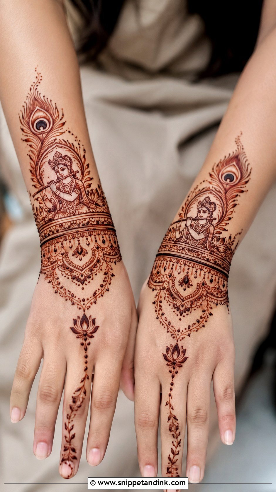 Krishna Minimal Mehndi Design - Snippet and Ink - 30 Krishna Mehndi Designs