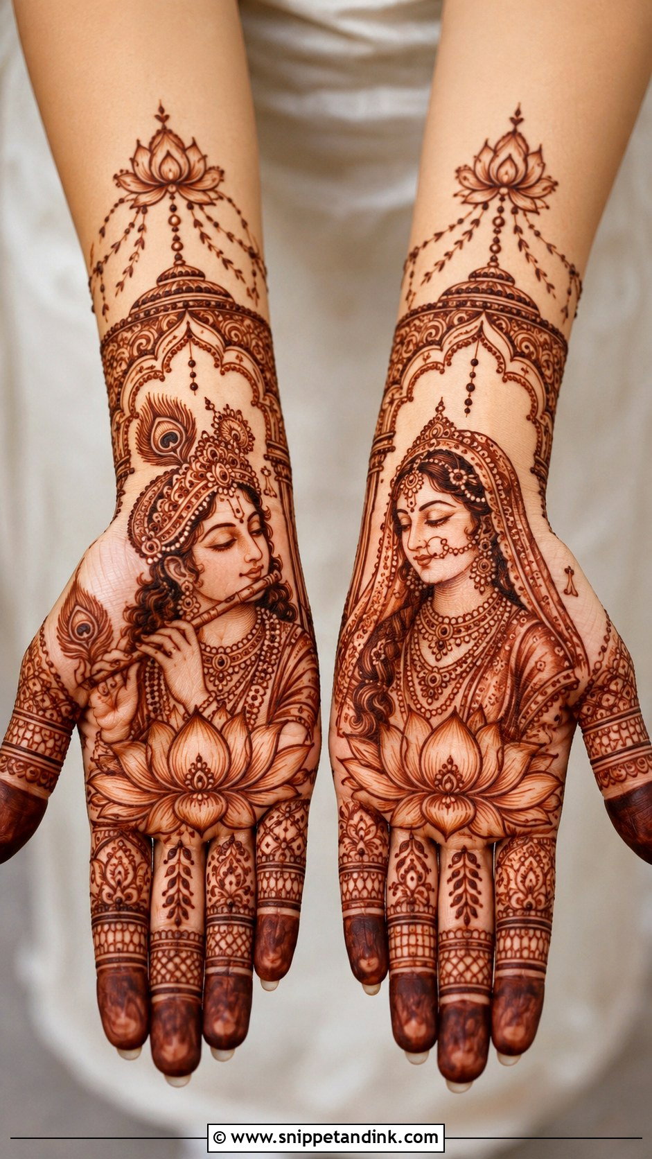 Krishna Portrait Mehndi Design - Snippet and Ink - 30 Krishna Mehndi Designs