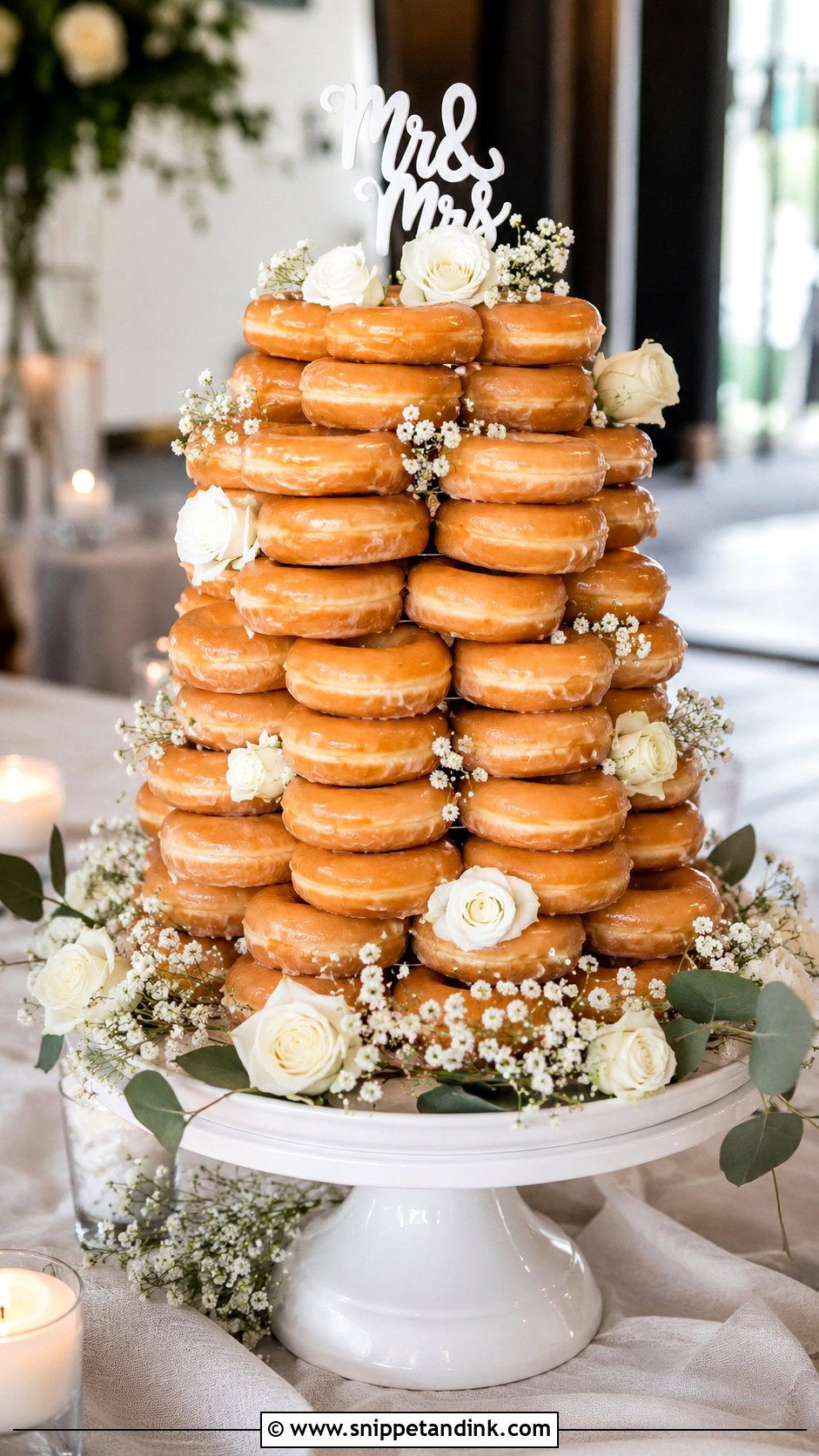 Krispy Kreme Wedding Donut Tower - Snippet and Ink - 20 Krispy Kreme Wedding Cake Ideas