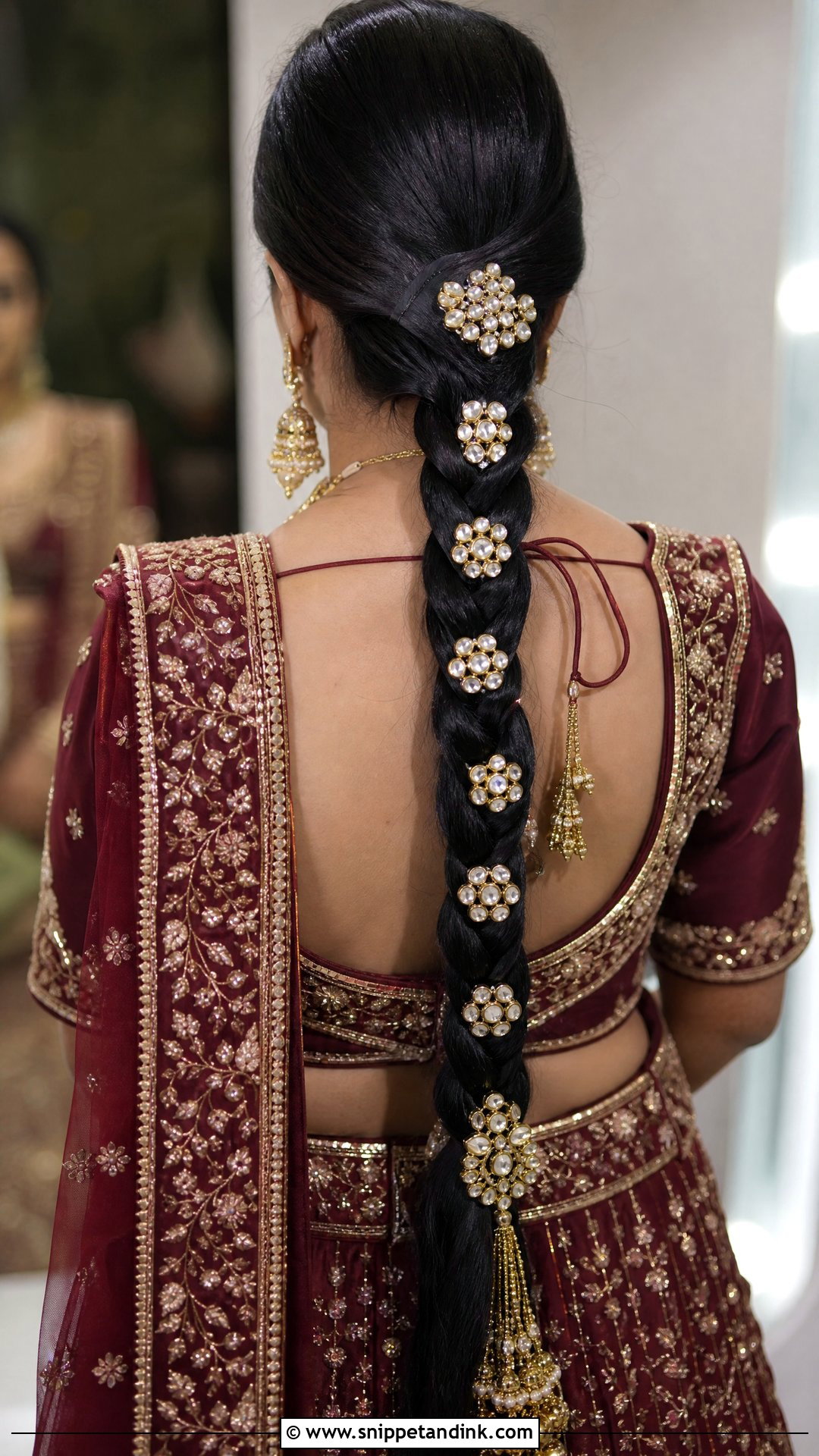 Kundan Embellished Braid - Snippet and Ink - 20 Indian Bridal Braids for Long Hair