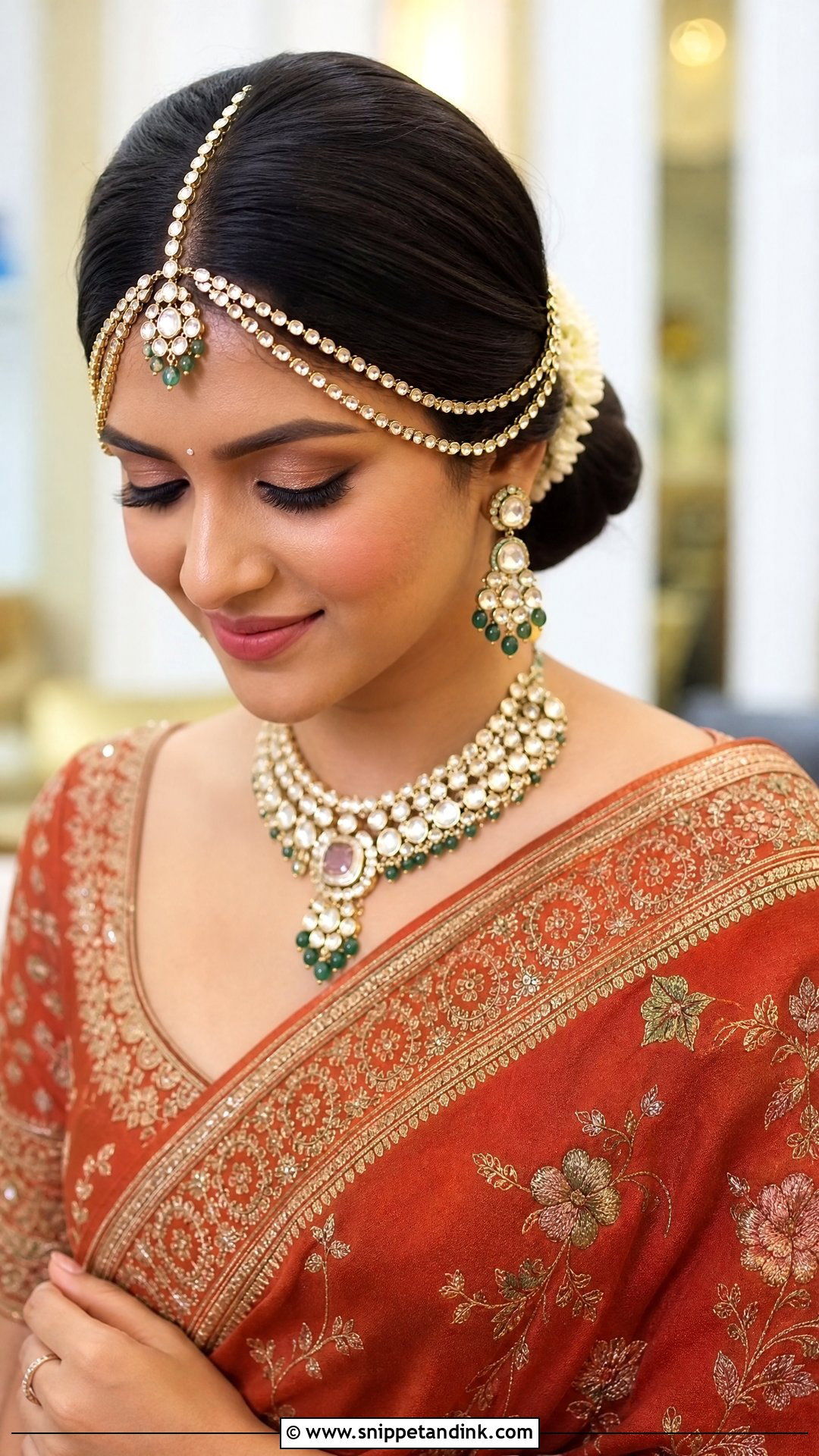 Kundan Hair Chain Bridal Hairstyle - Snippet and Ink - 15 Hair Accessories Indian Wedding Ideas