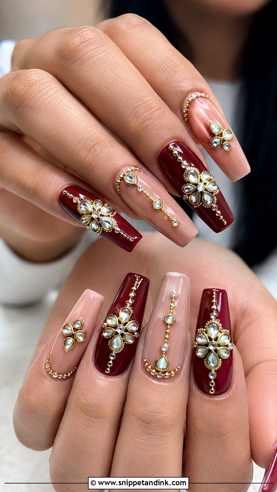 Kundan Nail Art - Snippet and Ink - 20 Nail Art for Indian Wedding Ideas