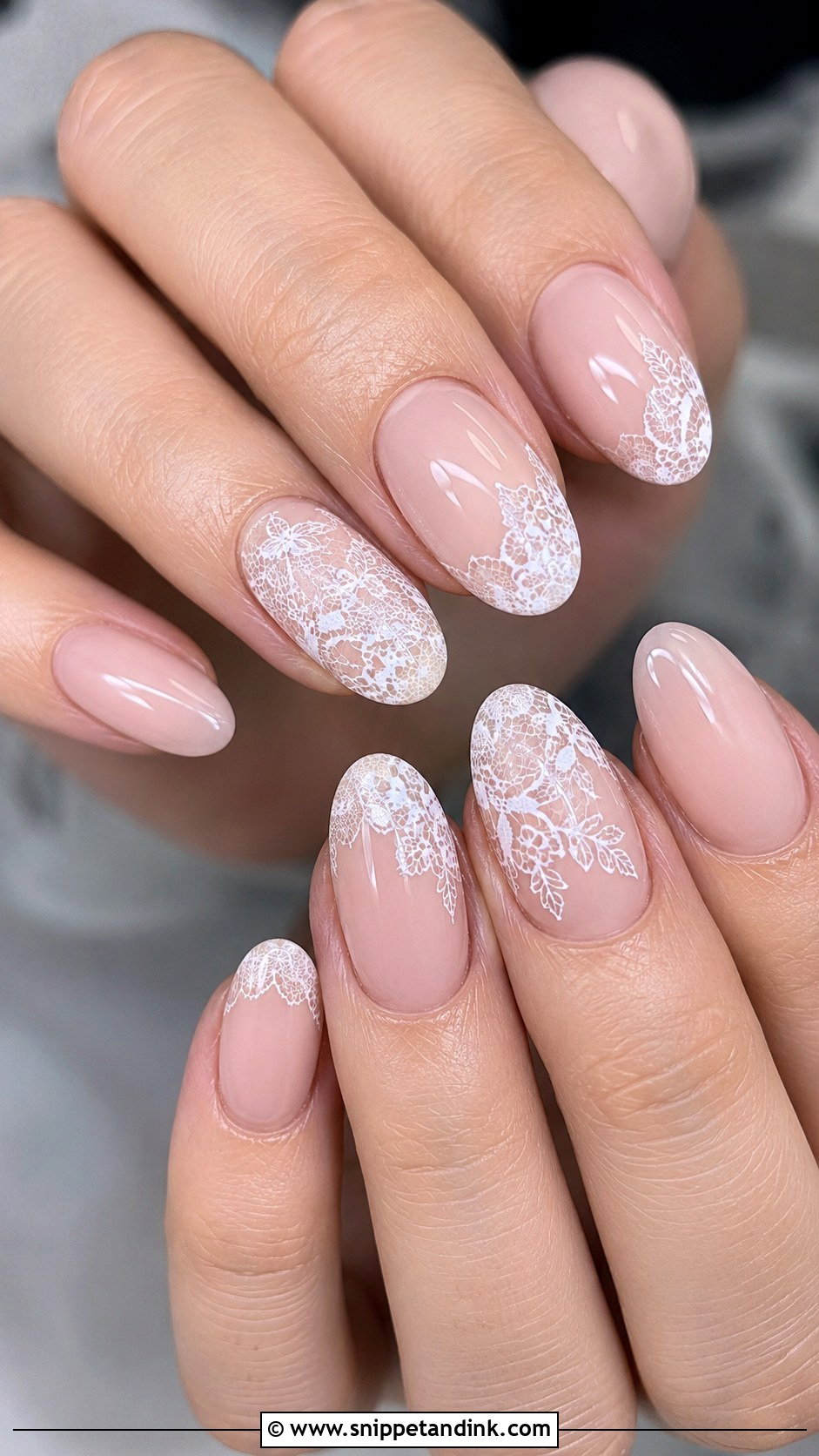 Lace Acrylic Wedding Nails - Snippet and Ink - 20 Acrylic Nails for Wedding
