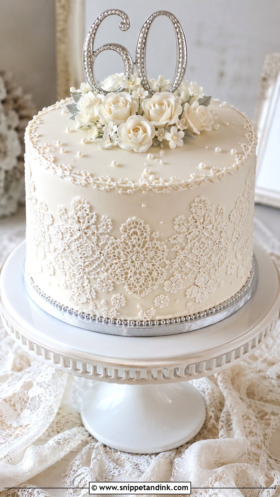 Lace Anniversary Cake - Snippet and Ink - 20 60th Wedding Anniversary Cakes