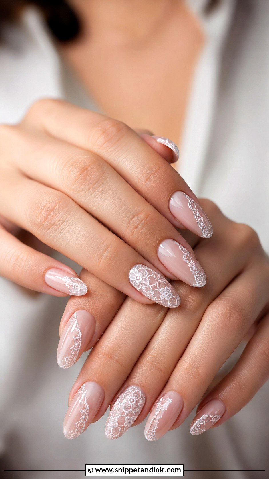 Lace BIAB Wedding Nails - Snippet and Ink - 20 Wedding Nails BIAB