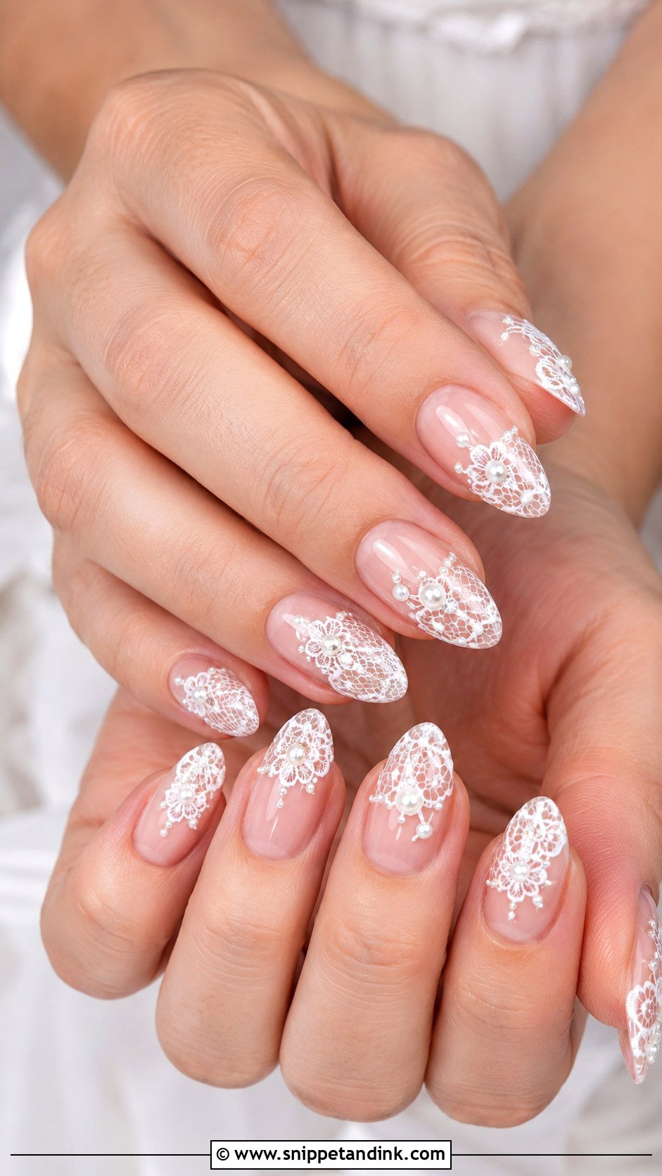 Lace Bling Wedding Nails - Snippet and Ink - 20 Bling Wedding Nails
