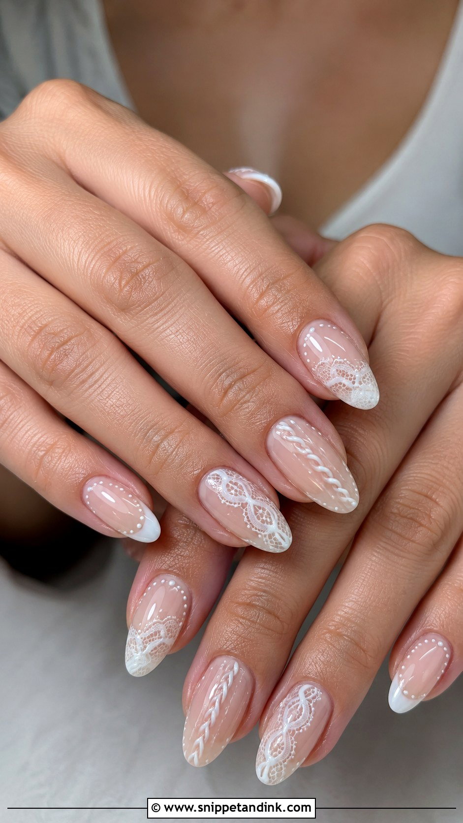 Lace Braid Wedding Nails - Snippet and Ink - 20 Braid Wedding Nails