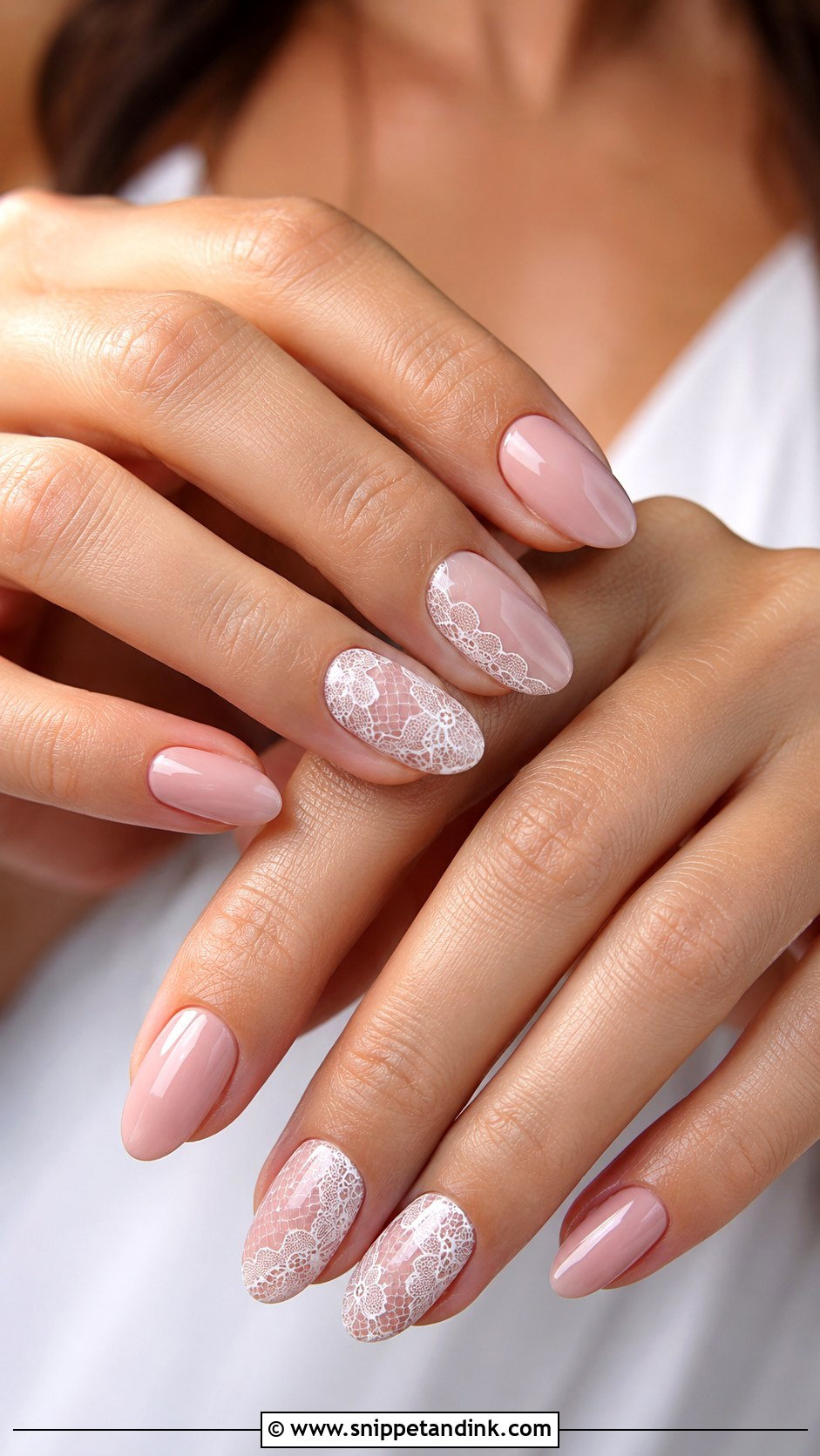 Lace Bridal Dip Nails - Snippet and Ink - 20 Bridal Dip Nails