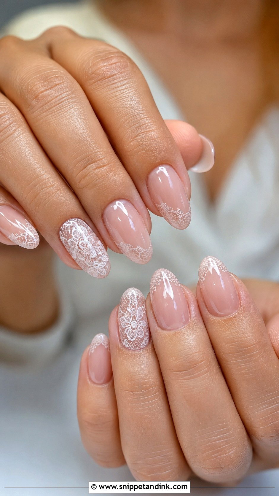 Lace Bridal Gel Nails - Snippet and Ink - 20 Bridal Gel Nails Wedding Brides