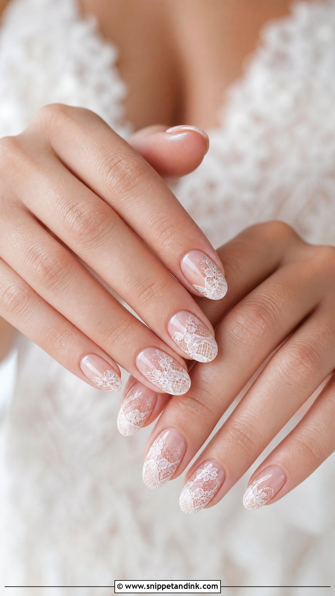 Lace Bridal Gel Nails - Snippet and Ink - 25 Bridal Gel Nails