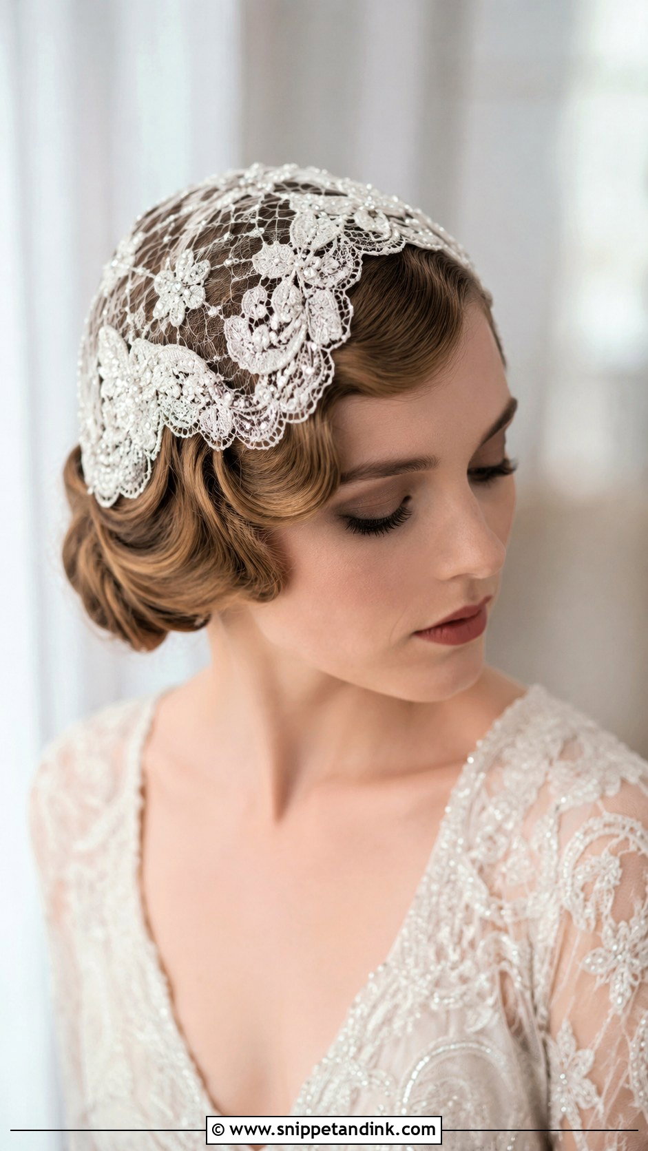 Lace Bridal Headpiece - Snippet and Ink - 25 Bridal Hair Decorations
