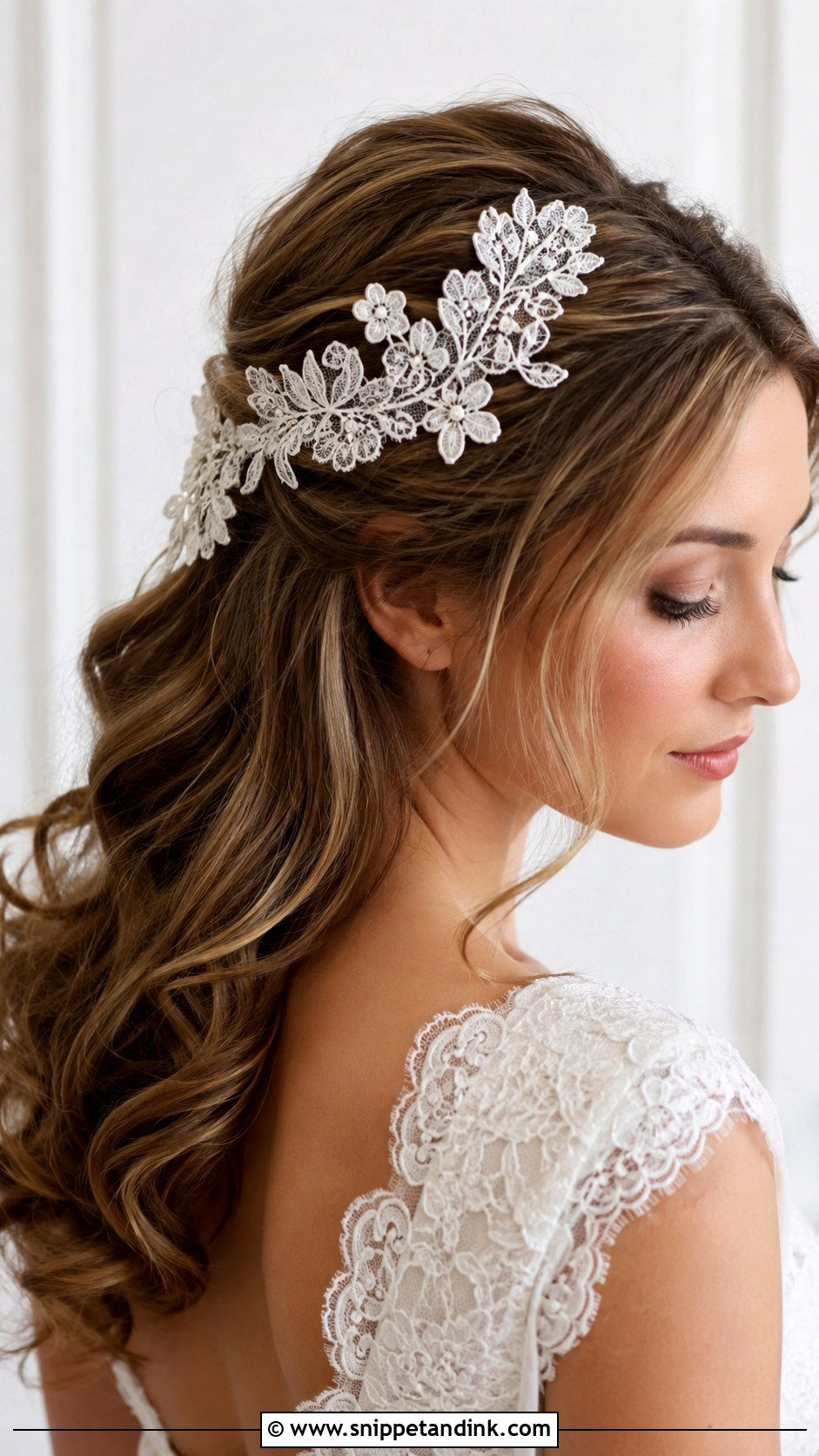 Lace Bridal Headpiece - Snippet and Ink - 20 Wedding Hair Accessories for Bride