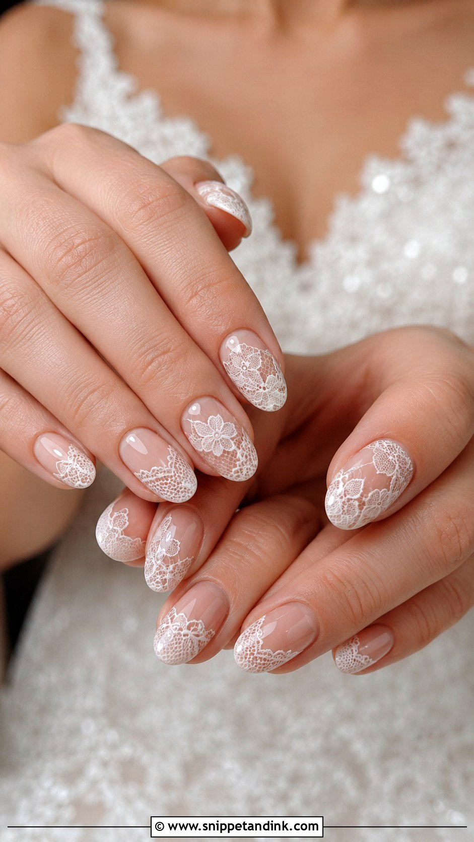 Lace Bridal Nail Extensions - Snippet and Ink - 20 Bridal Nail Extensions Brides Ideas