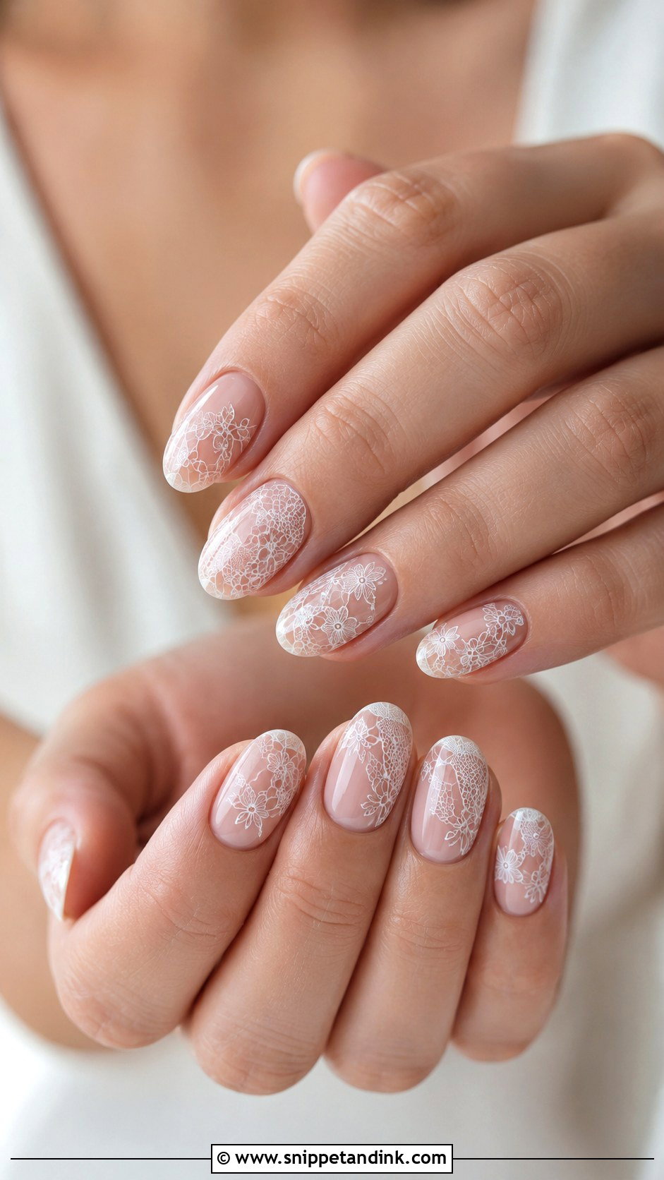 Lace Bridal Nails - Snippet and Ink - 20 Bridal Nail Inspiration Ideas