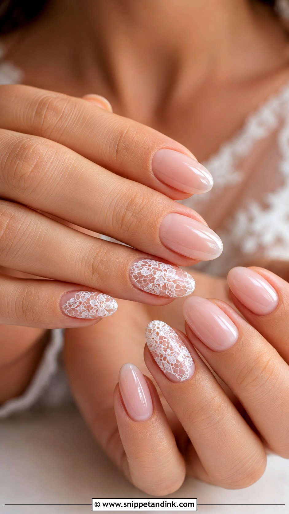 Lace Bridal Nails - Snippet and Ink - 20 Simple Bridal Nails Designs