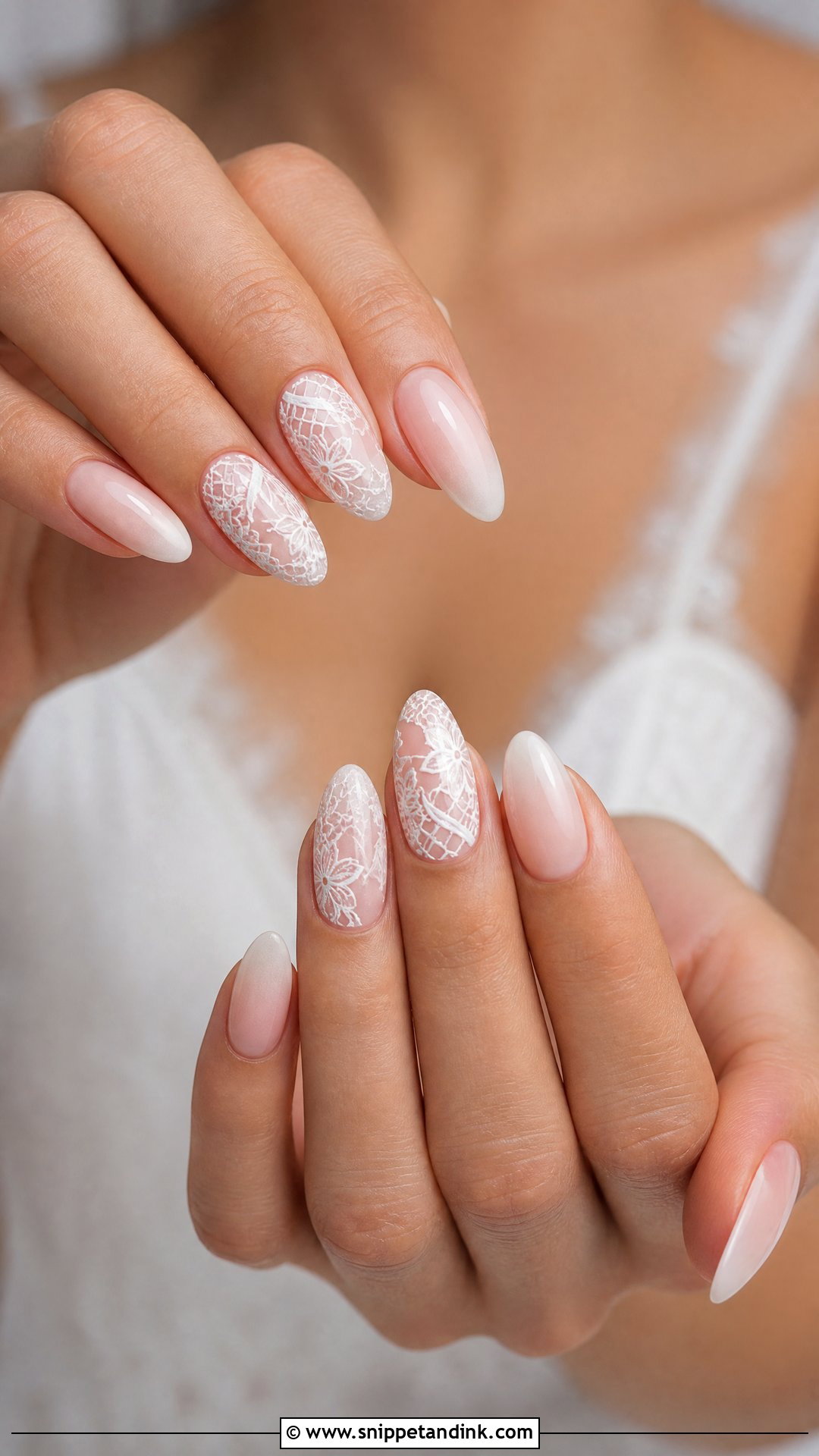 Lace Bridal Nails - Snippet and Ink - 25 Bridal Nails 2025