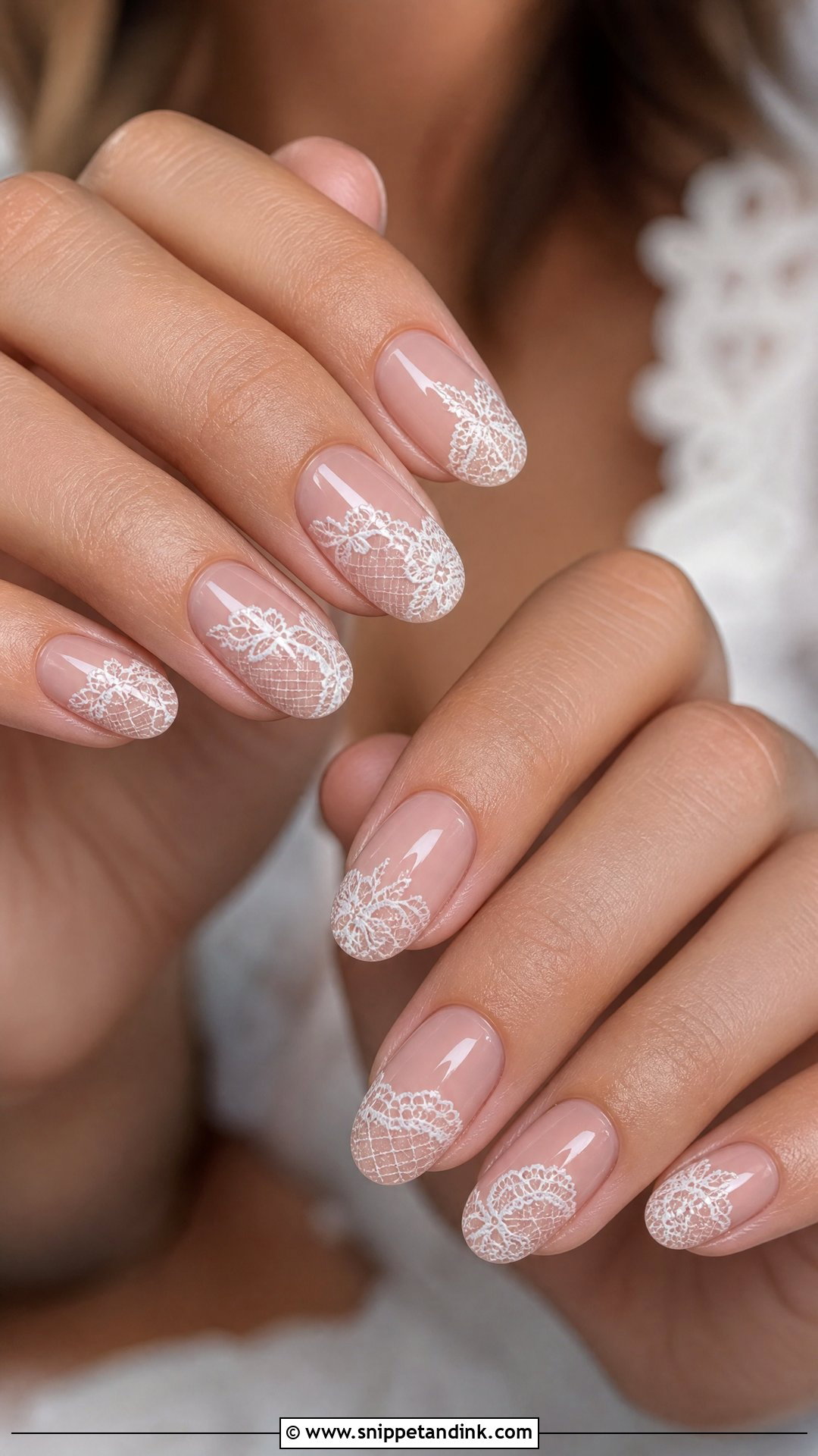Lace Bridal Nails - Snippet and Ink - 25 Bridal Wedding Day Nails for Bride