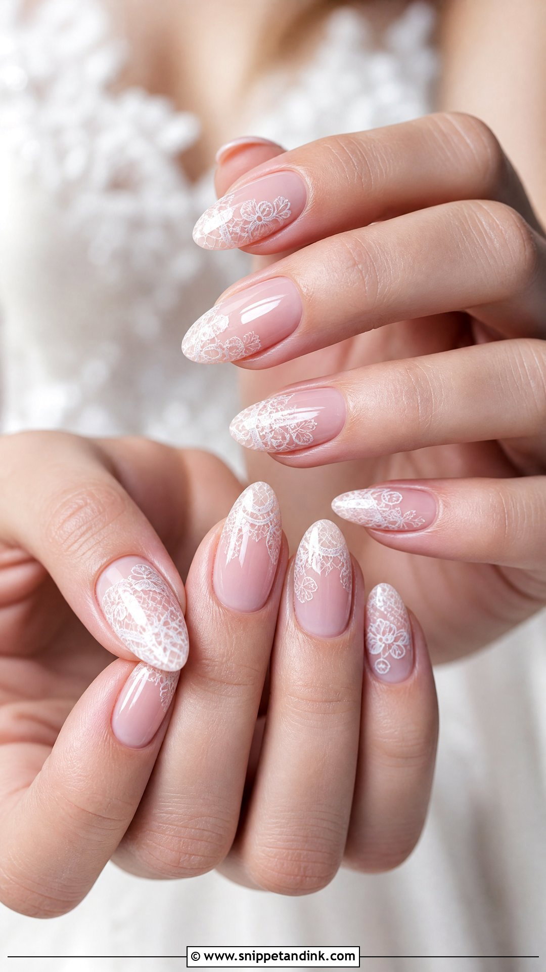 Lace Bridal Nails - Snippet and Ink - 25 Classy Bridal Nails