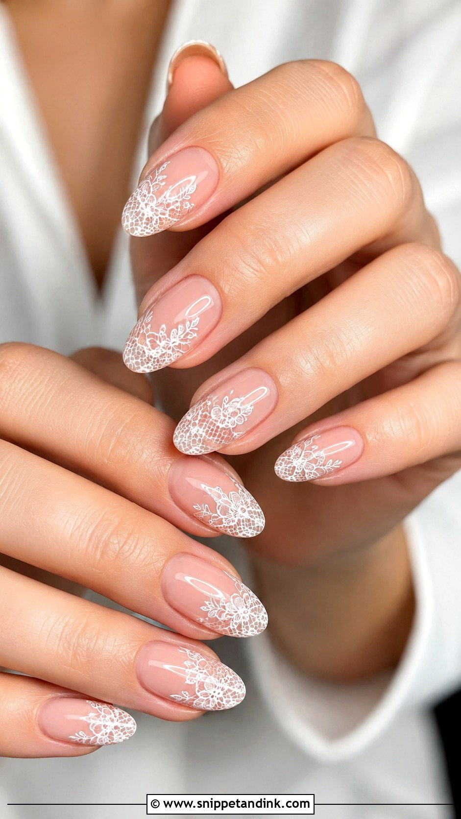 Lace Bridal Nails - Snippet and Ink - 30 Bridal Nail Ideas