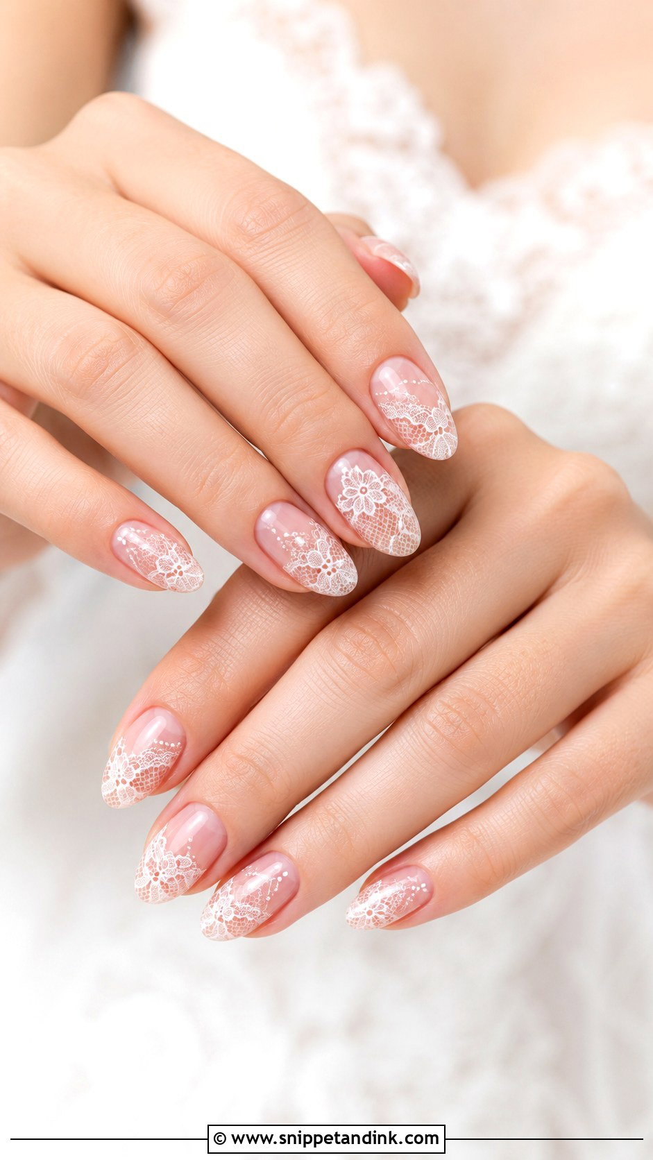 Lace Bridal Nails - Snippet and Ink - 20 Bridal Nail Inspo 2025 Ideas