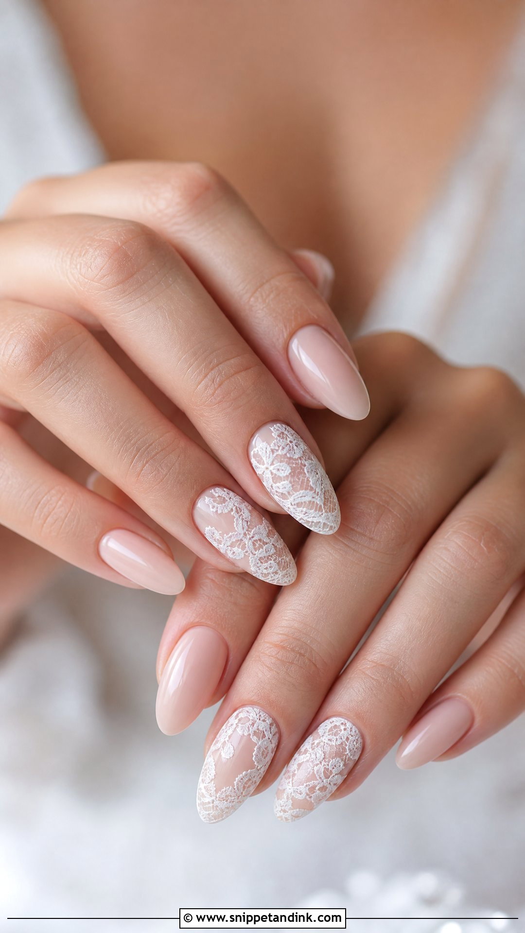 Lace Bridal Nails - Snippet and Ink - 35 Bridal Nail Art Ideas