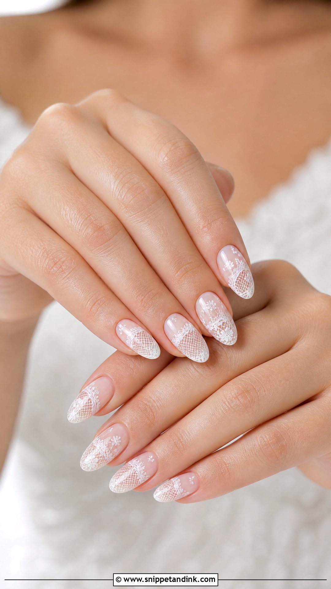 Lace Bridal Nails - Snippet and Ink - 35 Bridal Nails
