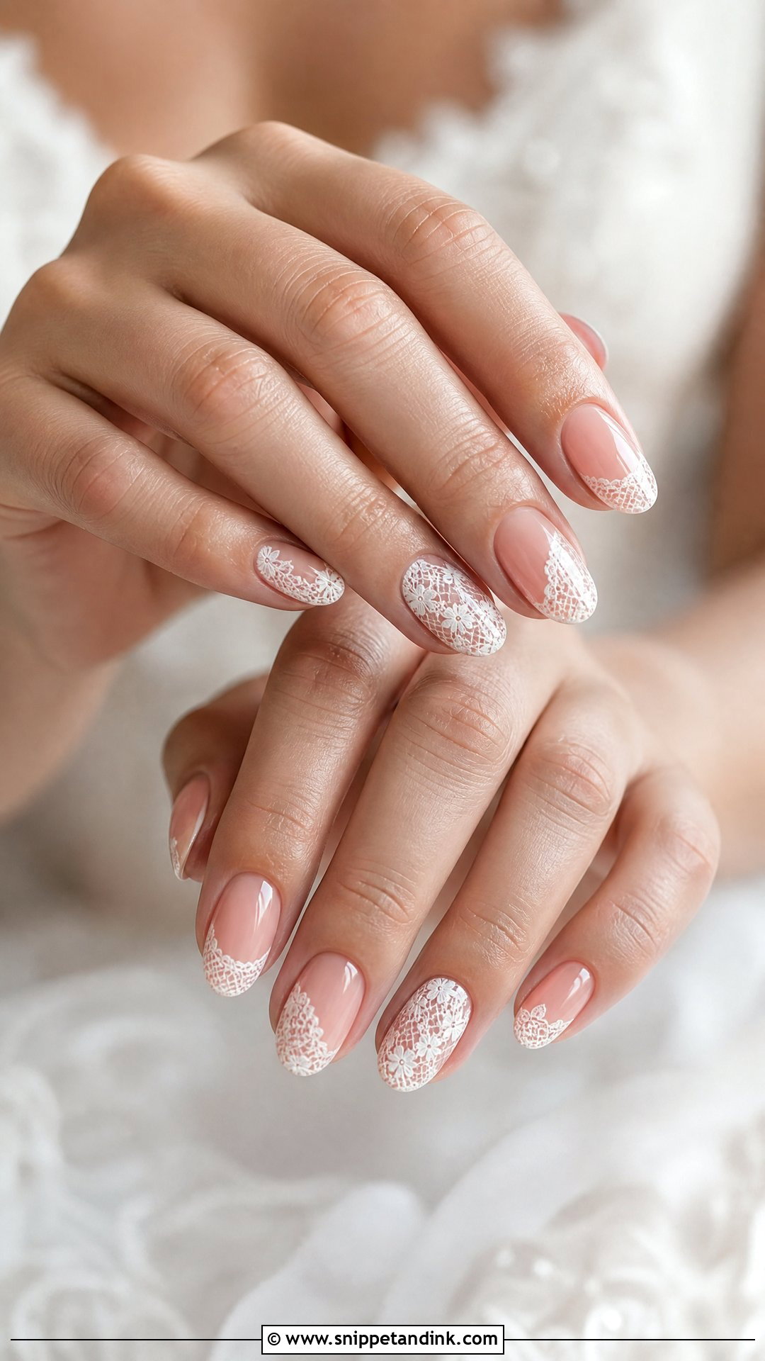 Lace Bridal Nails - Snippet and Ink - 35 Bridal Nails Wedding