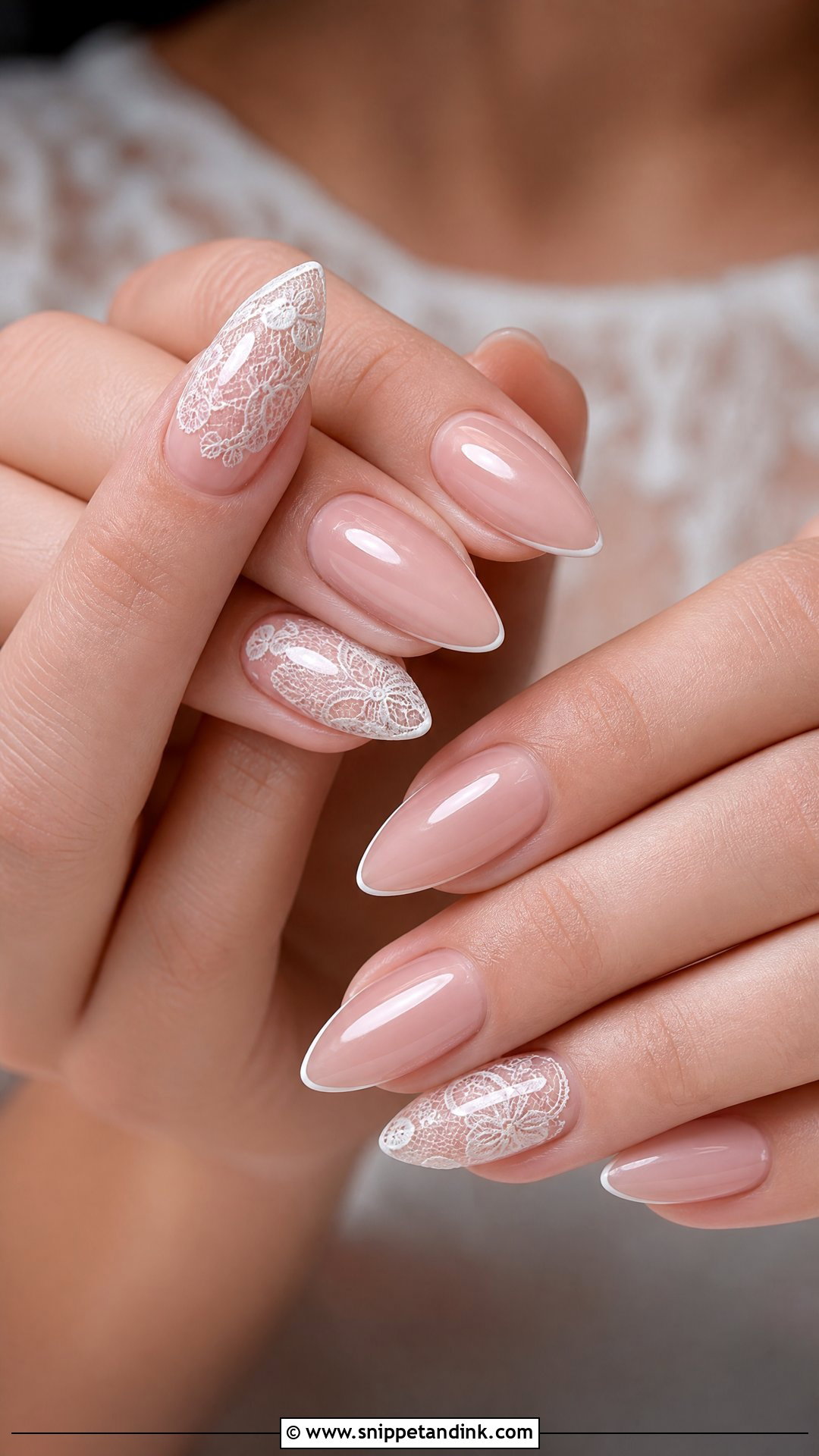 Lace Bridal Nails - Snippet and Ink - 35 Classy Bridal Wedding Nails for Bride